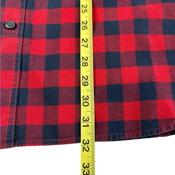 LL Bean Plaid Checked Button Down Shirt Mens Sz L Red Blue Cotton Outdoor Casual - Picture 7 of 7